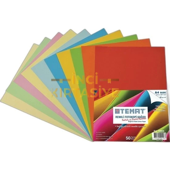 TEMAT 50 SYF RENKLİ FOTOKOPİ KAĞIDI