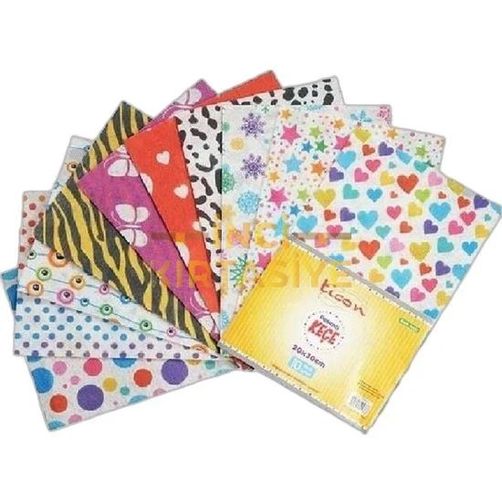 TİCON DESENLİ KEÇE 20X30 CM (180 GR)  10 LU