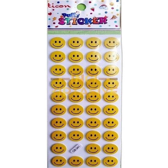 TİCON.TPS-001/12.PUFFY STICKER(GÜLEN YÜZ)