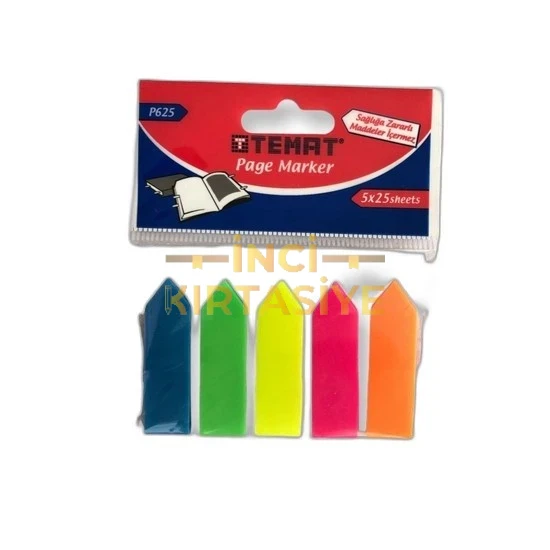 TEMAT.P-625.12X45 MM.PAGE MARKER (OK ŞEKİLLİ).25 YPR