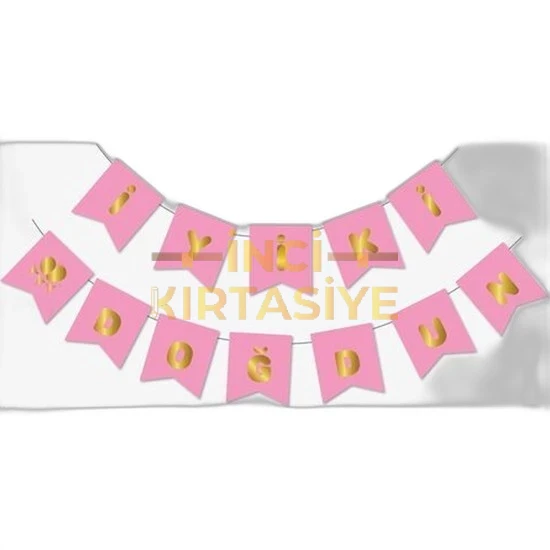 İYİKİ DOĞDUN YAZI PEMBE GÜMÜŞ