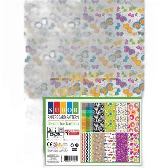 DESENLİ FON KARTONU 25X35 250 G 10 DESEN