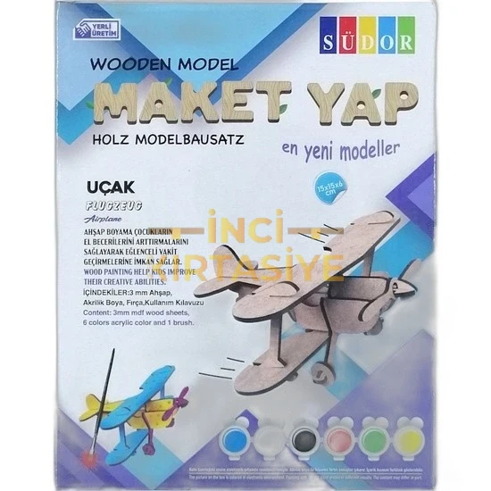 SÜDOR KUTULU AHŞAP MAKET UÇAK BOYAMA SETI KÜÇÜK