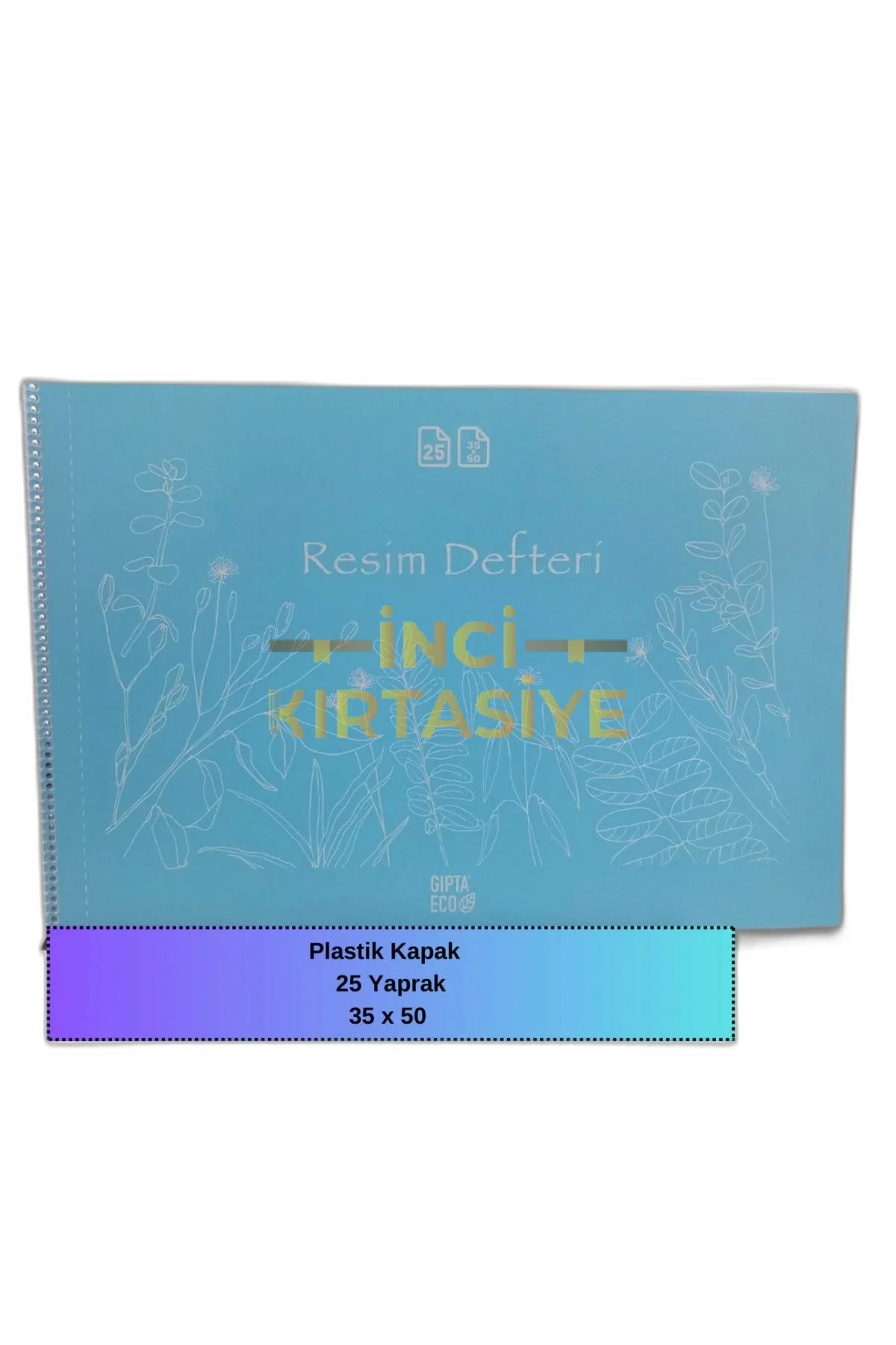 ECO PLASTİK KAPAK SPİRALLİ 35X50 24 YAPRAK RESİM DEFTERİ