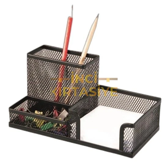 METAL MASA SETI - 3 GOZLU ORGANIZER SIYAH