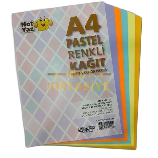 NOTYAZ A5 5X110RENK PASTEL RENKLİ KAĞIT