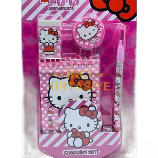 HELLO KITTY KIRTASİYE SETİ 4 LÜ