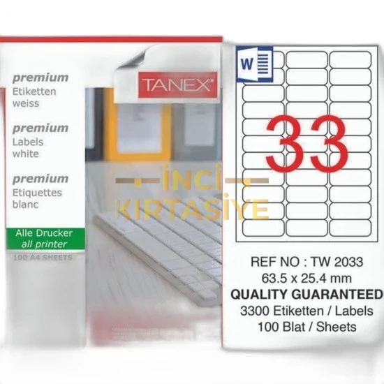 TANEX TW-2023 BİLGİSAYAR ETİKETİ