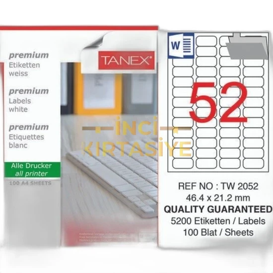 TANEX TW-2052 BİLGİSAYAR ETİKETİ
