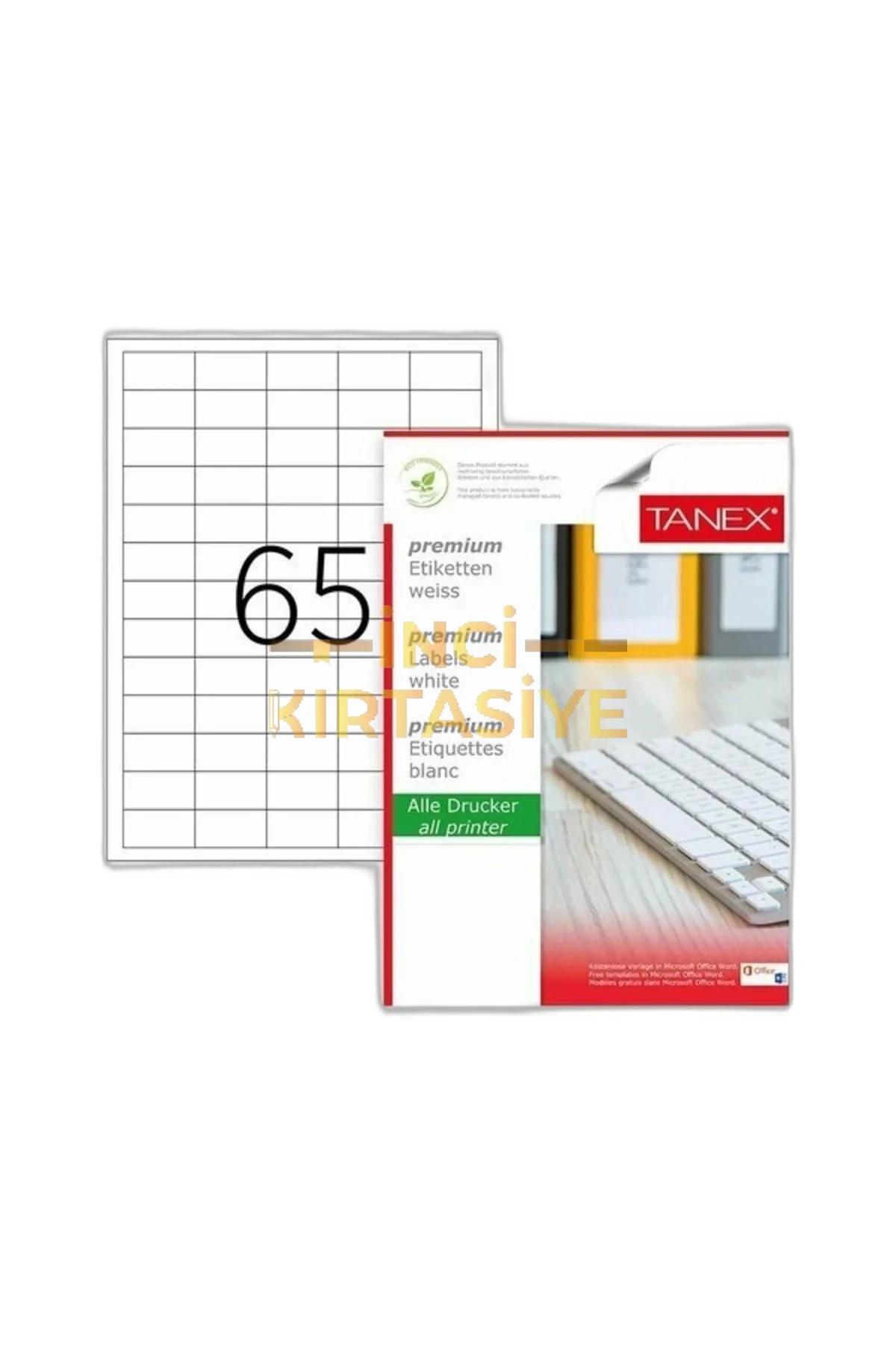 TW-2165 38,1X21,2 MM LASER ETİKET 100 AD.