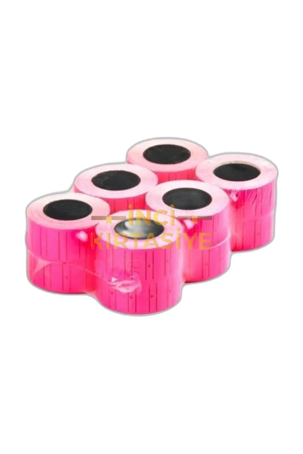 TANEX 12*21MM ÇİZGİLİ PEMBE ETİKET