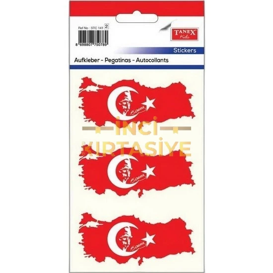 TANEX STC162 TÜRKİYE GRAVÜR-3 ETİKETİ 2'Lİ