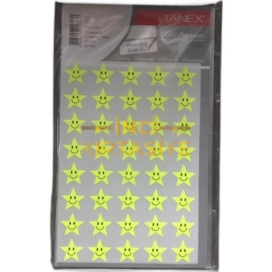 TANEX TNX-304 17MM FLO SARI YILDIZ STİCKER 2 AD.