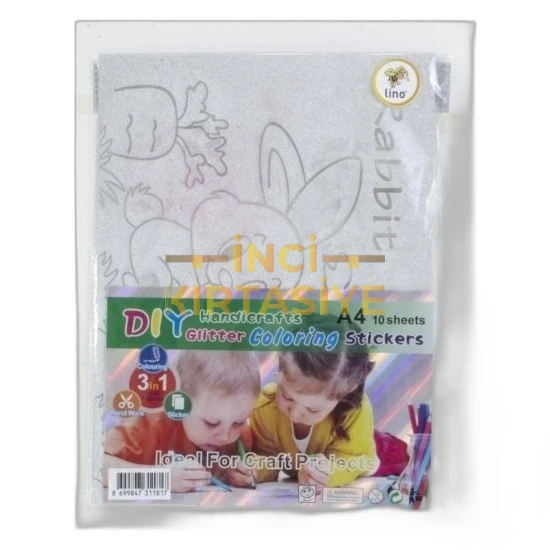 LİNO BOYANABİLİR SİMLİ YAPIŞKANLI EL İŞİ KAĞIDI 5'Lİ (20X30 CM.)