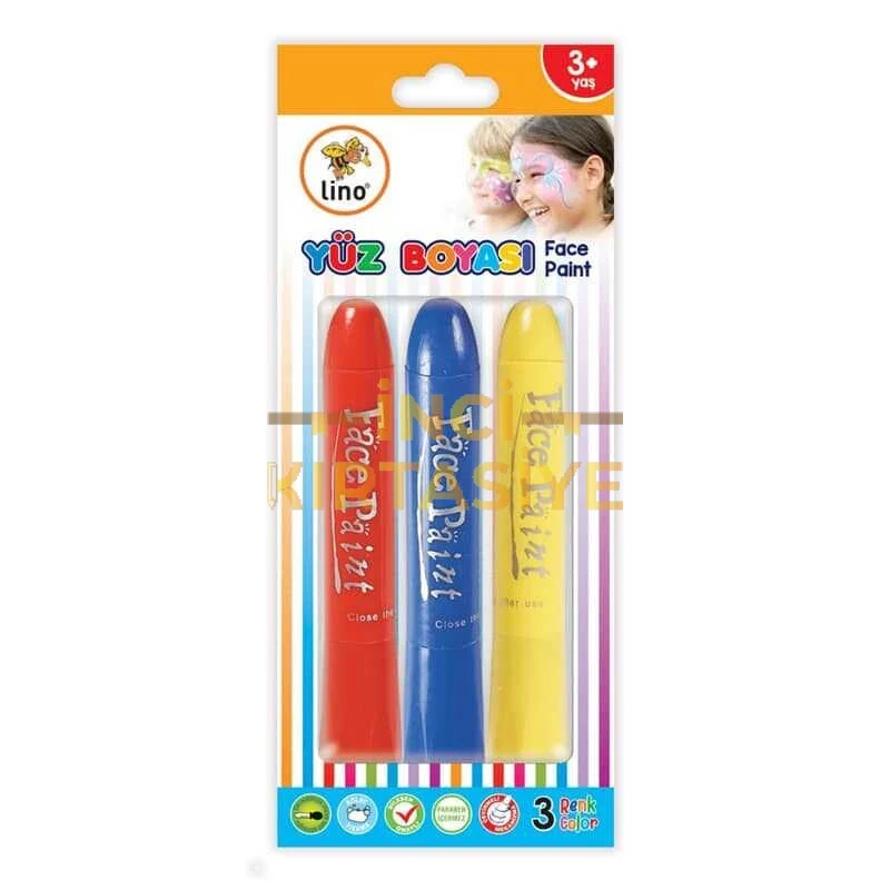 LİNO YÜZ BOYASI 3'LÜ (YIKANABİLİR)
