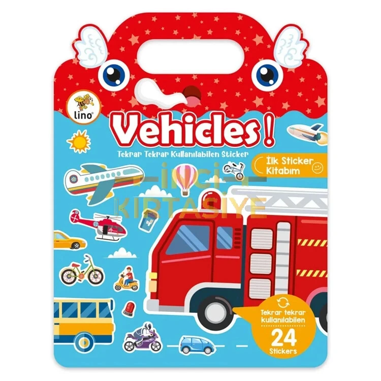 LİNO TEKRAR TEKRAR KULLANILABİLEN İLK STİCKER KİTABIM VEHICLES