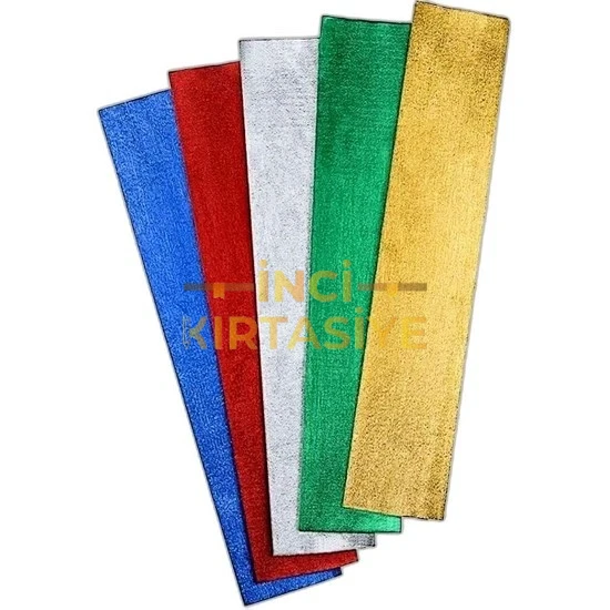 LİNO LÜX METALİK KRAPON KAĞIDI 5 RENK (50X100 CM.)