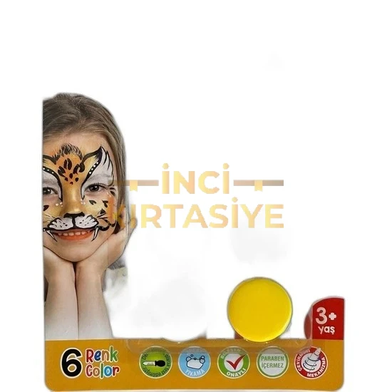 LİNO 6 RENK YIKANABİLİR YÜZ BOYASI  TABLET FIRÇALI