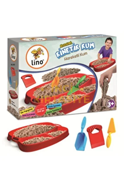 LİNO KALE KİNETİK KUM SETİ 350GR KUM + TEPSİ + KÜREK + MALA + KESİCİ