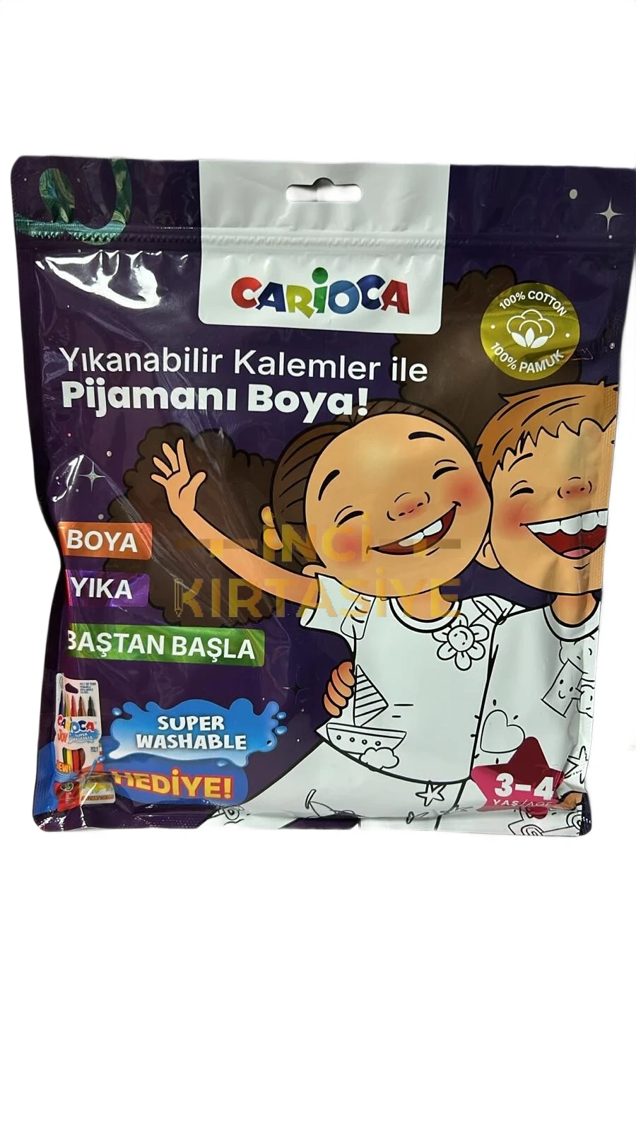 CARİOCA BOYANABİLİR PİJAMA - YIKANABİLİR KALEMLER İLE PİJAMANI BOYA 3-4 YAŞ