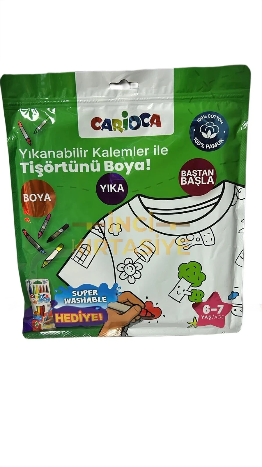 CARİOCA BOYANABİLİR TİŞÖRT - YIKANABİLİR KALEMLER İLE TİŞÖRTÜNÜ BOYA 6-7 YAŞ