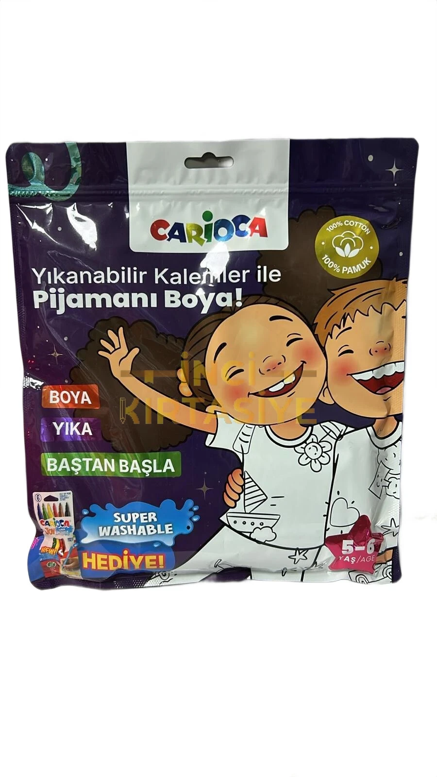 CARİOCA BOYANABİLİR PİJAMA - YIKANABİLİR KALEMLER İLE PİJAMANI BOYA 5-6 YAŞ