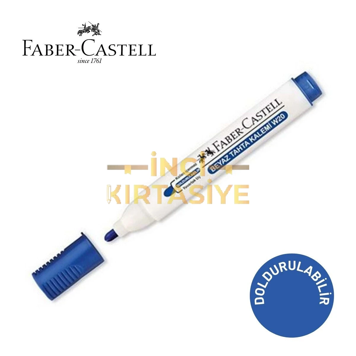 FABER-CASTELL BEYAZ TAHTA KALEMI W20 MAVİ