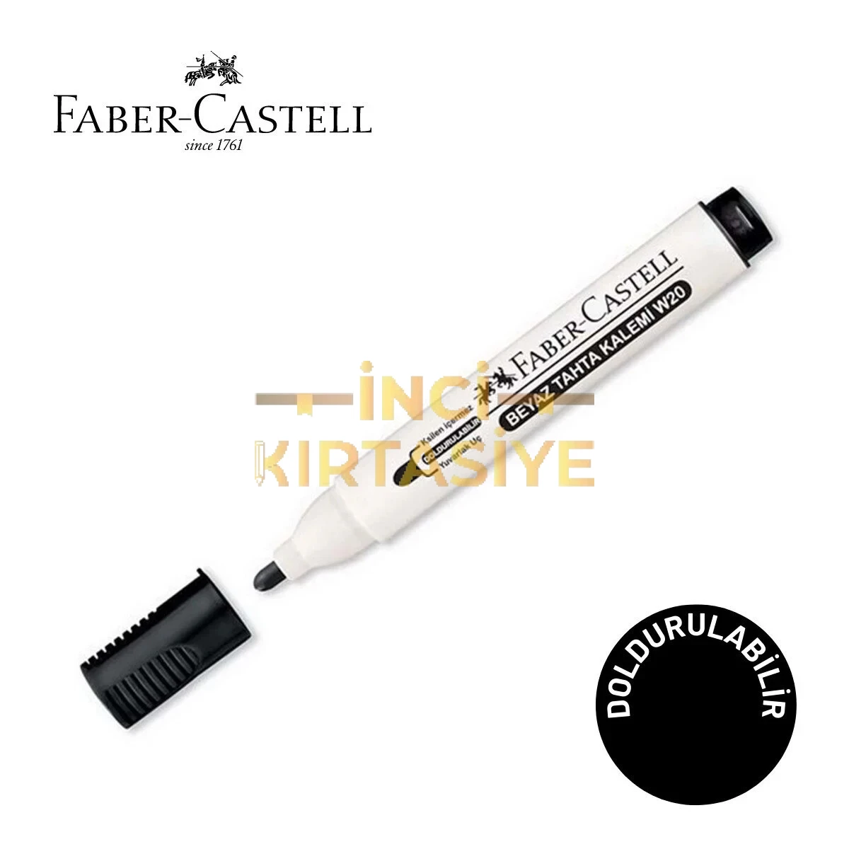 FABER-CASTELL BEYAZ TAHTA KALEMI W20 SİYAH
