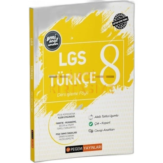 PEGEM YAYINLARI 2022 LGS TÜRKÇE DERS İŞLEME FÖYÜ