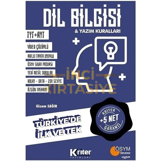5 NET GARANTILI DIL BILGISI KRITER AKADEMI YAYINLARI