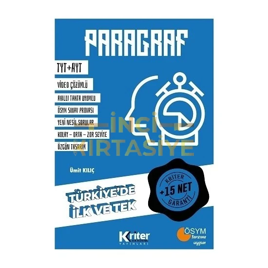 15 NET GARANTILI PARAGRAF KRITER AKADEMI YAYINLARI