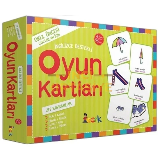 OYUN KARTLARI OKUL ÖLNCESİ İNGİLİZCE DESTEKLİ ZIT KAVRAMLAR