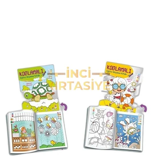 KODLAMALI EĞİTİCİ BOYAMA SETİ (5-6 YAŞ - 2 KİTAP)