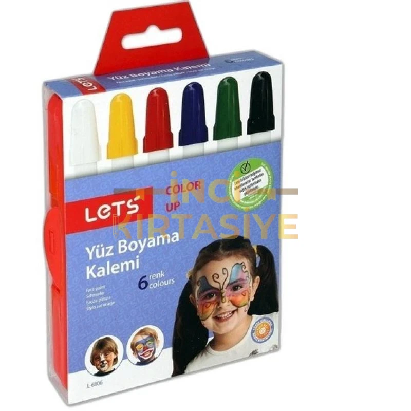 LETS 6 ÇEVİRMELİ YÜZ BOYAMA KALEMİ