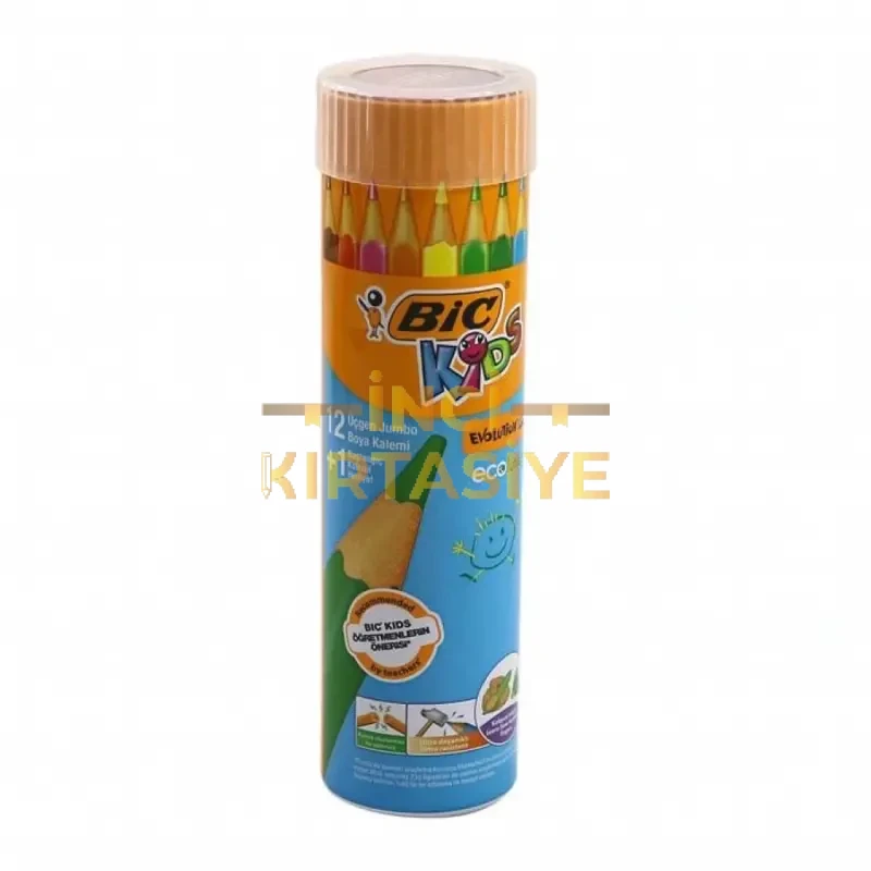 EVOLUTION ÜÇGEN JUMBO KURU BOYA KALEMİ 12+1'Lİ METAL TÜP