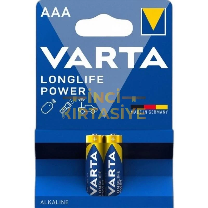 VARTA 4903 LONGLIFE POWER ALKALIN AAA İNCE KALEM PIL 2'LI PAKET