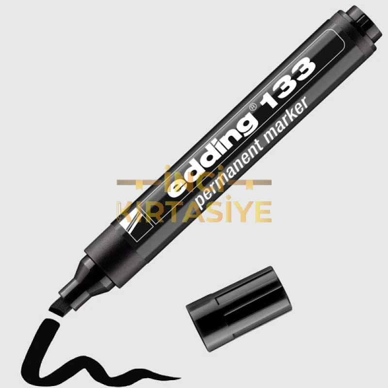 EDDİNG 133 PERMANENT MARKER KOLİ KALEMİ KESİK UÇLU SİYAH