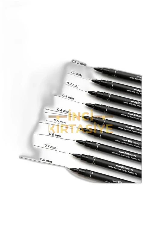 UNİ PİN 0.4 FİNE LİNE AKRİLİK UÇLU KALEM SİYAH