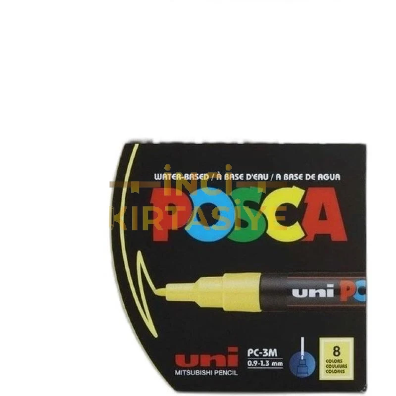 UNİ POSCA 0.9-1.3 SU BAZLI POSTER MARKÖRÜ SOFT RENK 8Lİ