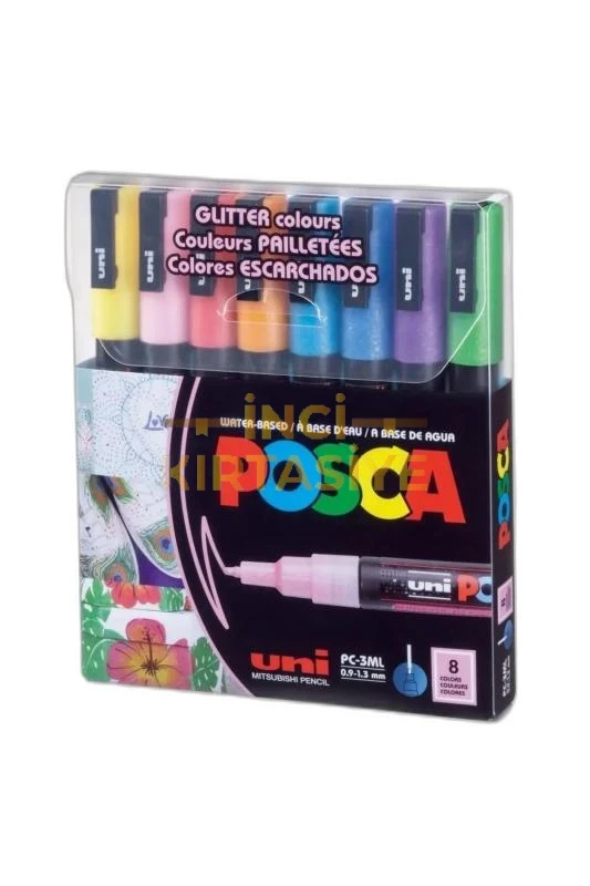 UNİ POSCA 0.9-1.3 SU BAZLI POSTER MARKÖRÜ SİMLİ 8Lİ