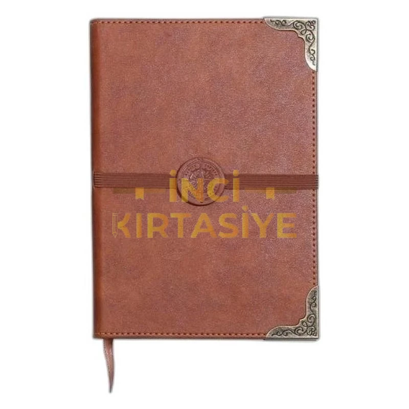 PAPİRÜS  A5 CİLTLİ DERİ SERT KAPAK LASTİKLİ 100 YP. ÇİZGİLİ