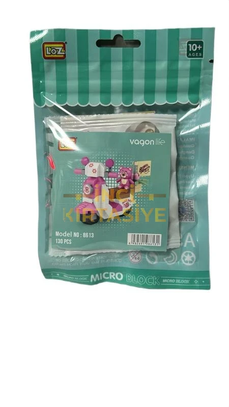 LOZ PEMBE AYICIKLI MOTOR BLOCK OYUNCAK MİNİ POŞET 130 PARÇA