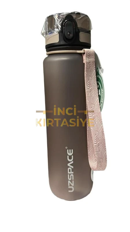 UZSPACE 1000 ML SOFT-TOUCH TRİTAN SU MATARASI KAHVERENGİ