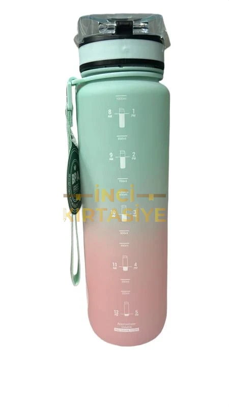 UZSPACE 1000 ML GRADİENT MAVİ PEMBE TRİTAN SU MATARASI