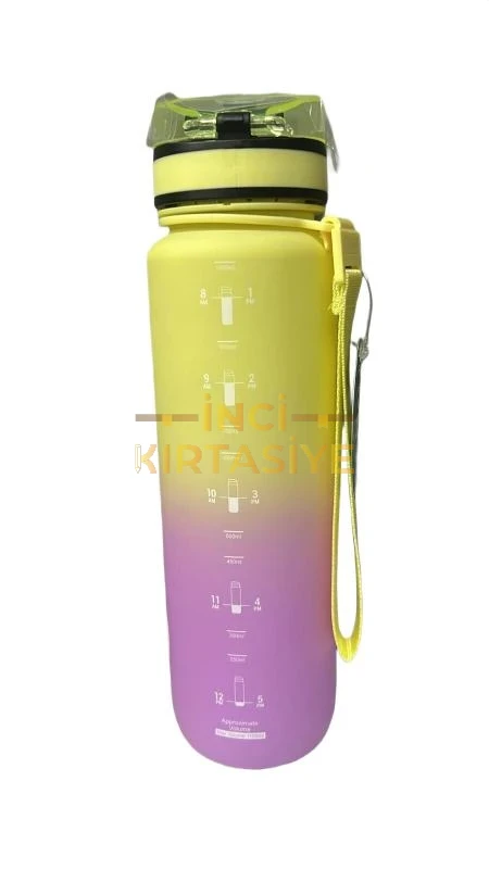 UZSPACE 1000 ML GRADİENT SARI PEMBE TRİTAN SU MATARASI