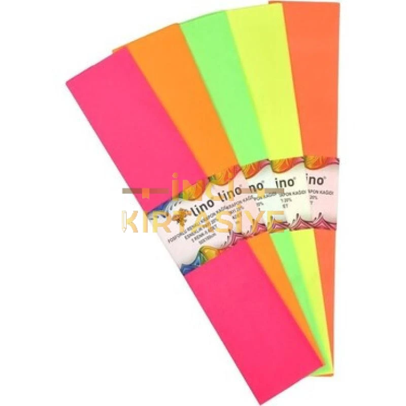 LİNO LÜX FOSFORLU KRAPON KAĞIDI 5 RENK  (50X100 CM.)