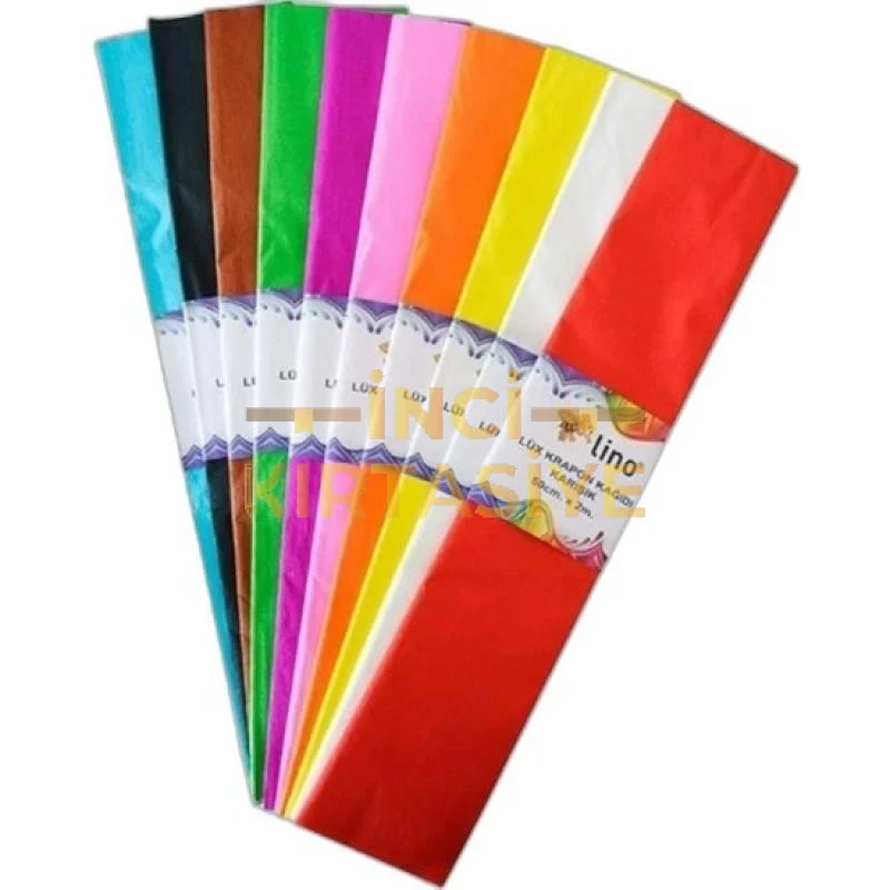 LİNO LÜX KRAPON KAĞIDI (50X200 CM.) 10 RENK KARIŞIK