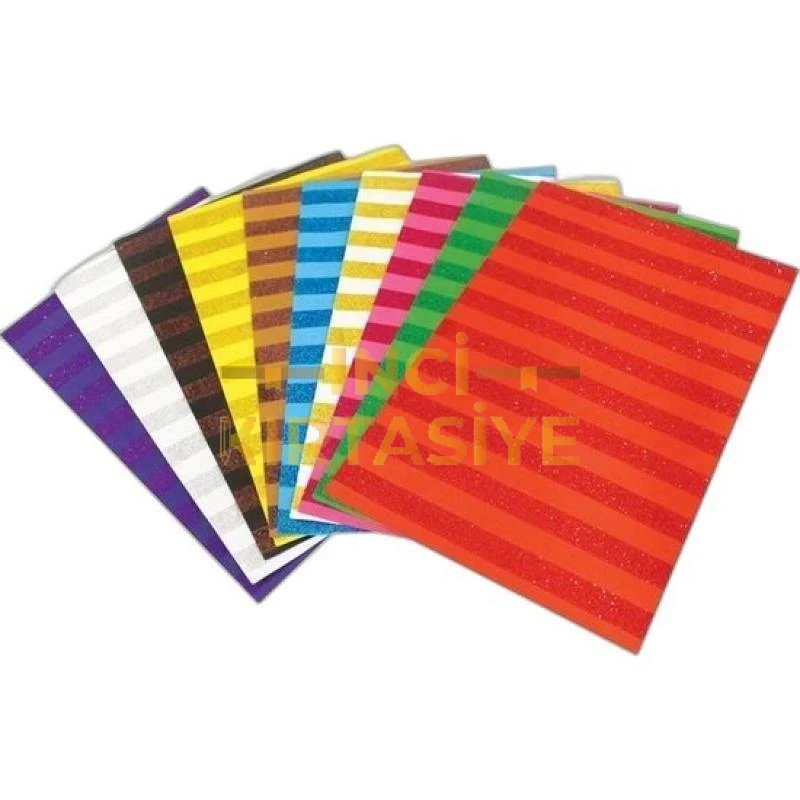 LİNO EL İŞİ KAĞIDI SİMLİ ÇİZGİ DESENLİ 10 RENK 10'LU (20X30 CM.)