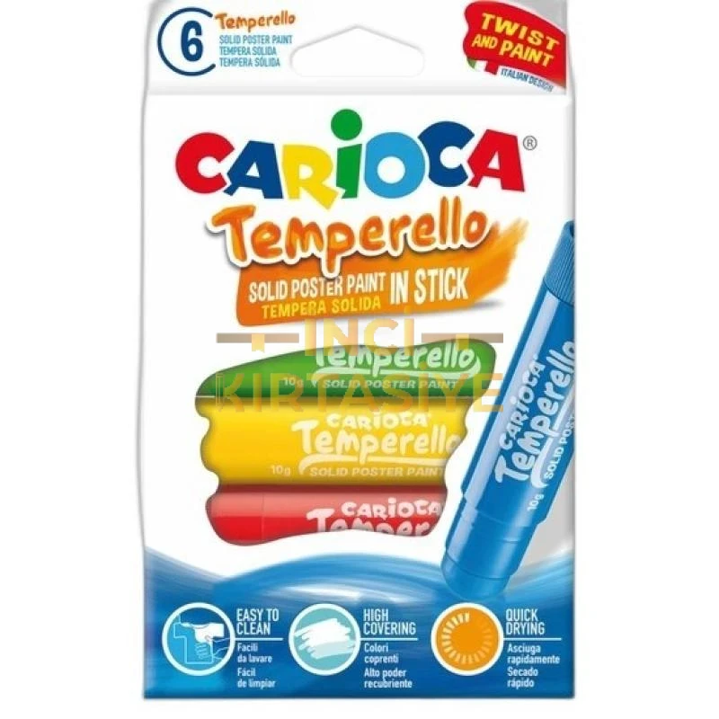 CARİOCA TEMPERELLO STICK POSTER BOYAMA KALEMİ 6'LI