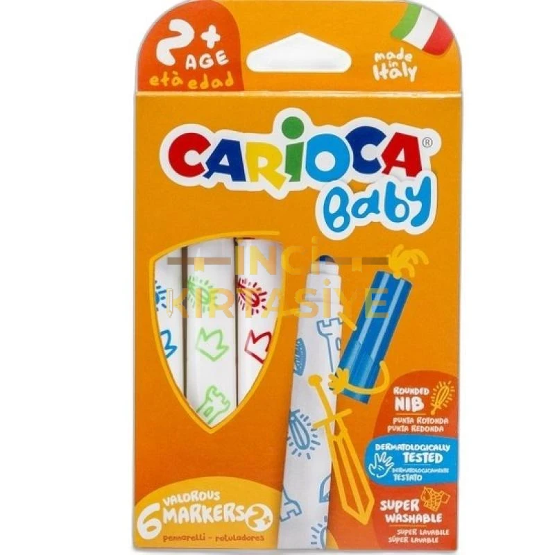 CARİOCA JUMBO BEBEK SÜPER YIKANABİLİR KEÇELİ BOYA KALEMİ 6'LI 2+ YAŞ
